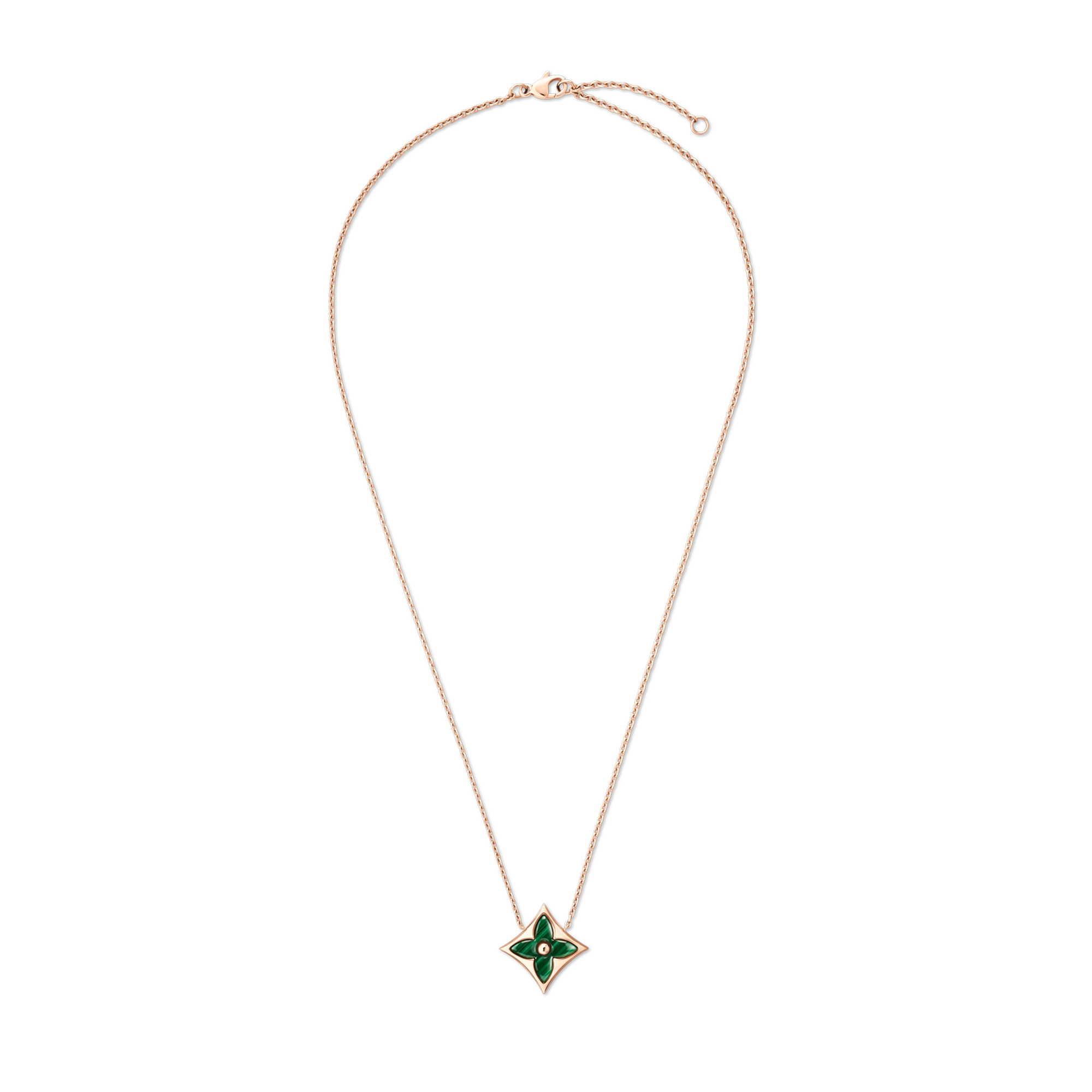 Color Blossom M Star Pendant, Pink Gold and Malachite - Categories